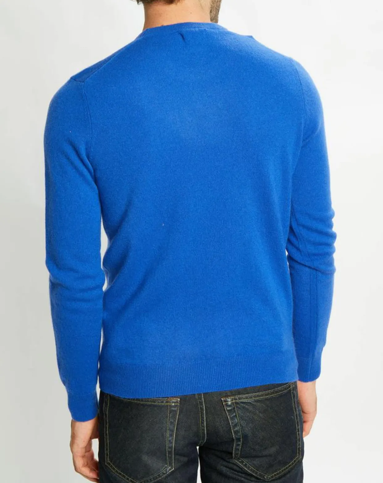 Pull 100% Cachemire Nachron col ras du cou bleu électrique-Galeries Lafayette Best