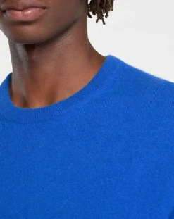 Pull 100% Cachemire Nachron col ras du cou bleu électrique-Galeries Lafayette Best