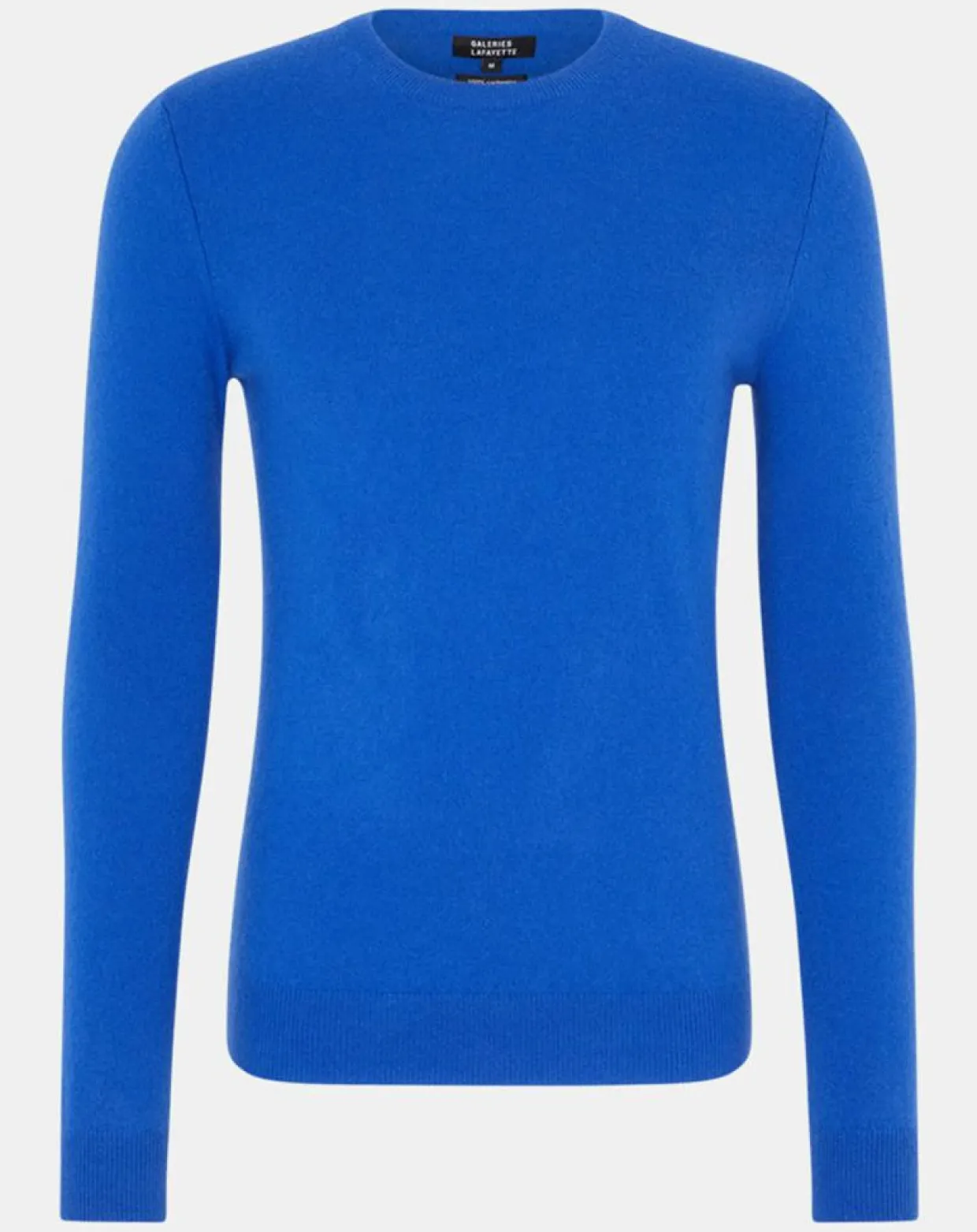 Pull 100% Cachemire Nachron col ras du cou bleu électrique-Galeries Lafayette Best