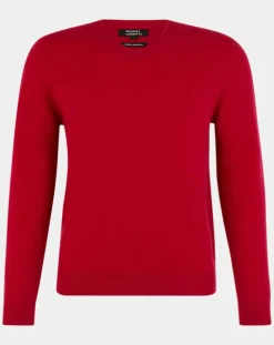 Pull 100% Cachemire Nachve col V rose foncé-Galeries Lafayette