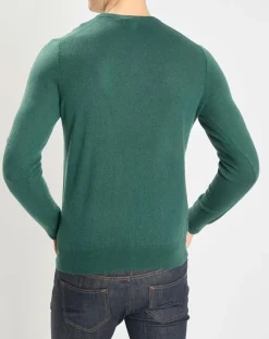 Pull 100% Cachemire Nachve col V vert foncé-Galeries Lafayette Clearance