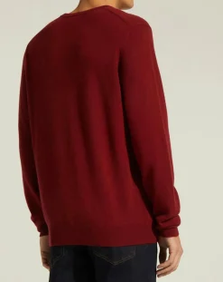 Homme Galeries Lafayette Pulls^Pull 100% Cachemire Nachve col V bordeaux