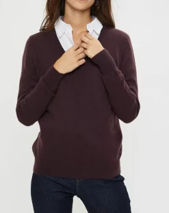 Femme Galeries Lafayette Pulls^Pull 100% Cachemire Nocon col V marron