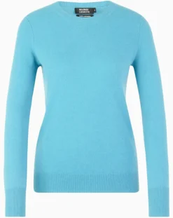 Pull 100% Cachemire Yabri col rond bleu-Galeries Lafayette Best