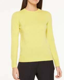 Pull 100% Cachemire Yabri col rond jaune-Galeries Lafayette Discount