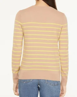 Pull 100% Cachemire Yabrir col rond beige/jaune-Galeries Lafayette Best