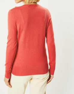 Femme Galeries Lafayette Pulls^Pull 100% Cachemire Yocon col V rouge rosé