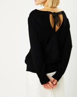 Femme Galeries Lafayette Pulls^Pull 100% Cachemire Yoshi noeud au dos col bateau noir