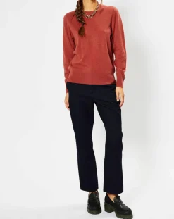 Pull 100% Cachemire Zabri col rond bois de rose-Galeries Lafayette