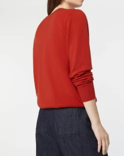 Pull 100% Cachemire Zabri col rond orange foncé-Galeries Lafayette Hot