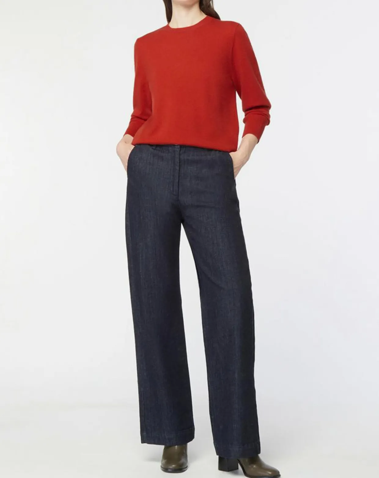 Pull 100% Cachemire Zabri col rond orange foncé-Galeries Lafayette Hot