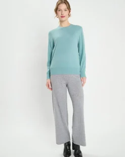 Pull 100% Cachemire Zabri col rond bleu/vert-Galeries Lafayette Online