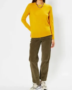 Femme Galeries Lafayette Pulls^Pull 100% Cachemire Zabri col rond jaune