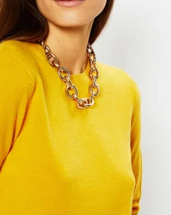 Femme Galeries Lafayette Pulls^Pull 100% Cachemire Zabri col rond jaune