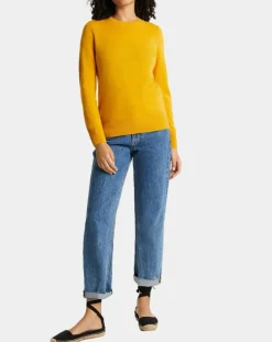 Femme Galeries Lafayette Pulls^Pull 100% Cachemire Zabri col rond jaune
