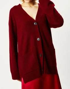 Femme Galeries Lafayette Pulls^Pull 100% Cachemire Zoé col V profond rouge foncé