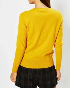 Femme Galeries Lafayette Pulls^Pull 100% Cachemire Zocon col V jaune