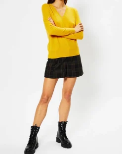 Femme Galeries Lafayette Pulls^Pull 100% Cachemire Zocon col V jaune