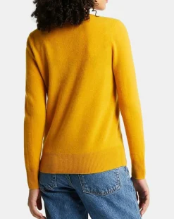 Femme Galeries Lafayette Pulls^Pull 100% Cachemire Zocon col V jaune
