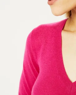 Femme Galeries Lafayette Pulls^Pull 100% Cachemire Zocon col V rose