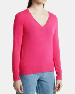 Femme Galeries Lafayette Pulls^Pull 100% Cachemire Zocon col V rose