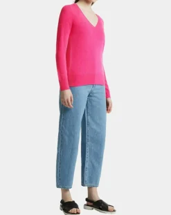 Femme Galeries Lafayette Pulls^Pull 100% Cachemire Zocon col V rose