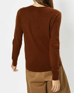 Femme Galeries Lafayette Pulls^Pull 100% Cachemire Zocon col V marron
