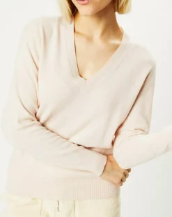 Femme Galeries Lafayette Pulls^Pull 100% Cachemire Zocon col V beige rosé