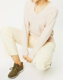 Femme Galeries Lafayette Pulls^Pull 100% Cachemire Zocon col V beige rosé