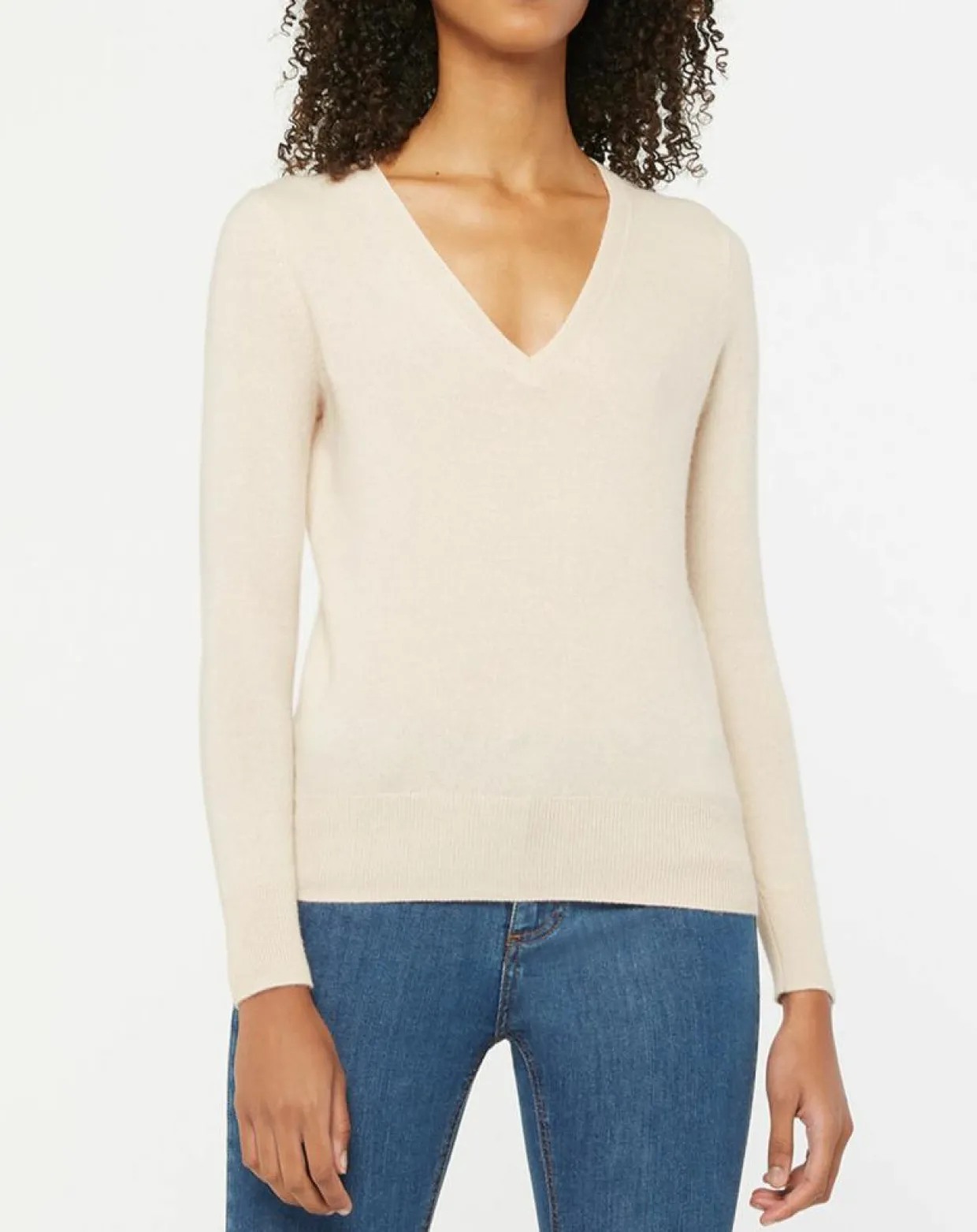 Femme Galeries Lafayette Pulls^Pull 100% Cachemire Zocon col V beige rosé