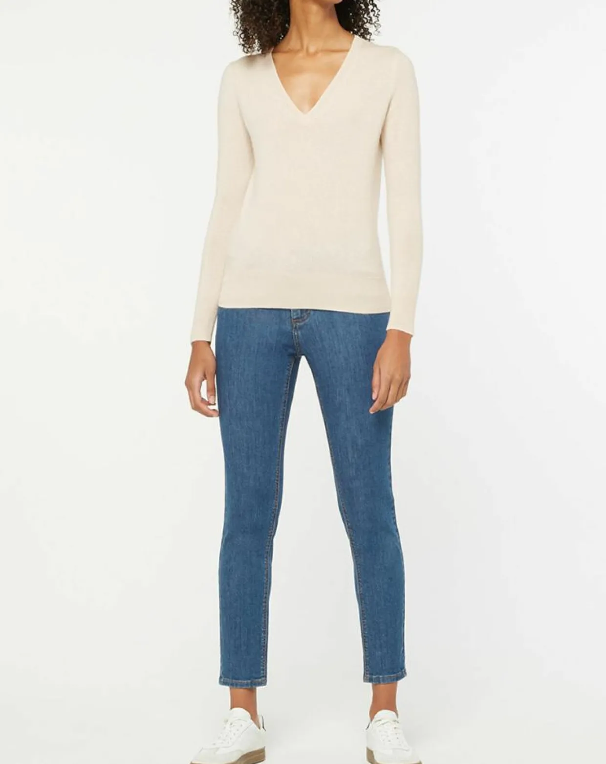 Femme Galeries Lafayette Pulls^Pull 100% Cachemire Zocon col V beige rosé
