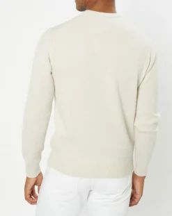Pull 100% Laine d'Agneau col rond écru-Hackett London New
