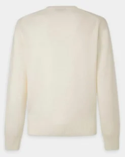 Pull 100% Laine d'agneau col V écru-Hackett London Clearance
