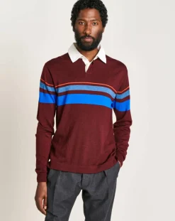 Homme Bellerose Pulls^Pull 100% Laine Dapfil bordeaux/bleu