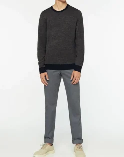 Homme Hackett London Pulls^Pull 100% Laine imprimé pied-de-poule marron/bleu marine