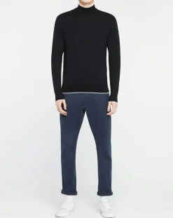 Pull 100% Laine Mérinos noir-Hackett London Outlet