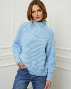 Pull 100% Laine Noa ciel-Fleur de cachemire Hot