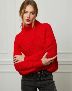 Pull 100% Laine Noa rouge-Fleur de cachemire Best