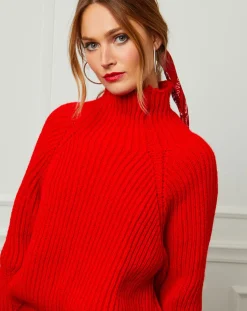 Pull 100% Laine Noa rouge-Fleur de cachemire Best