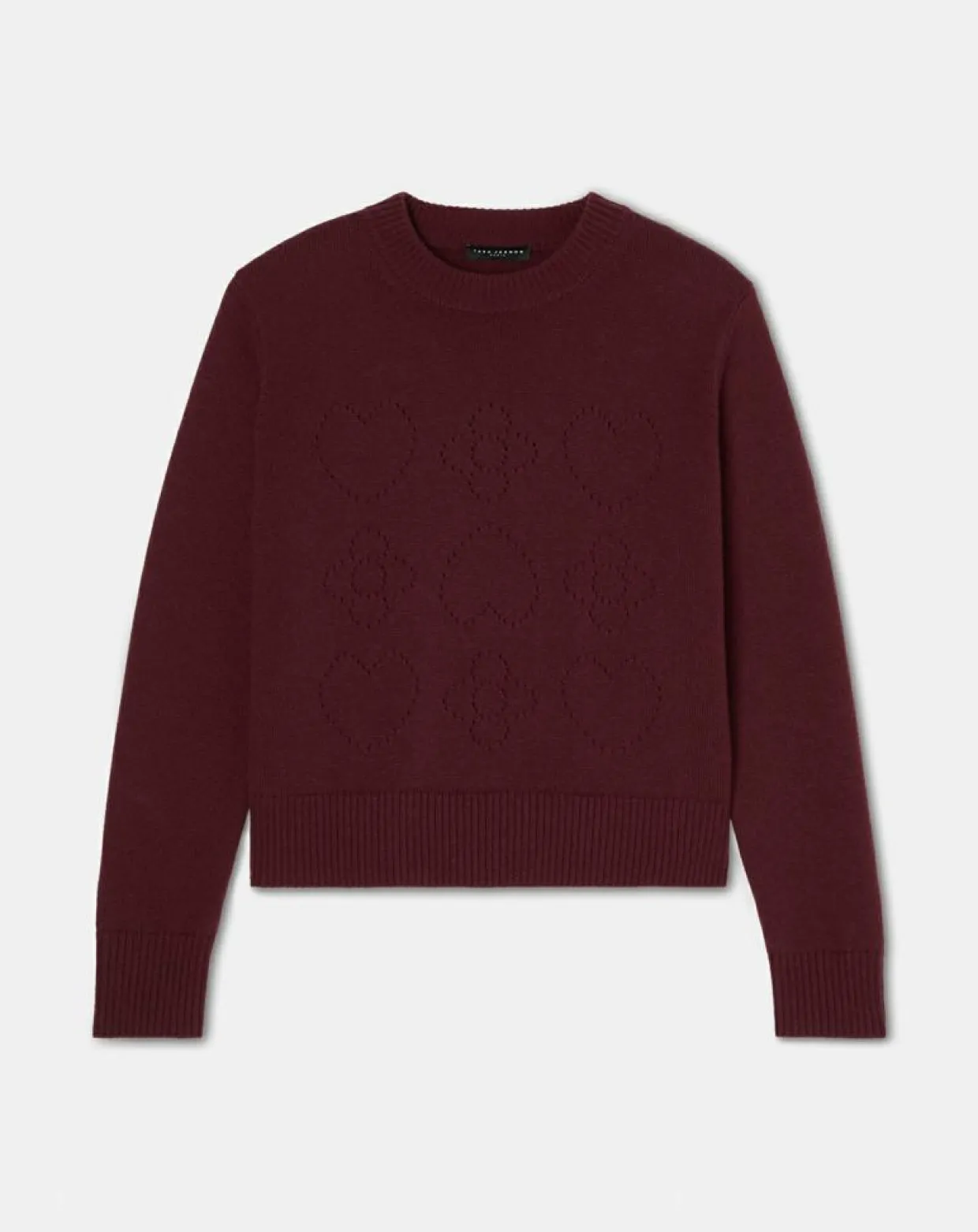 Femme Tara Jarmon Pulls^Pull 100% Laine Preppy bordeaux