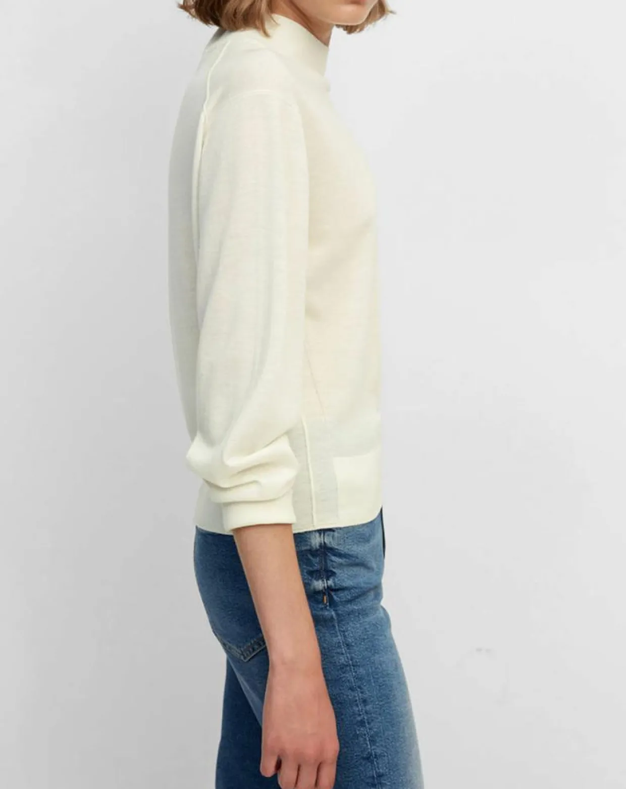 Pull 100% Laine vierge Col montant écru-Marc O'Polo Online