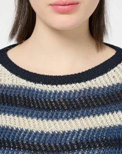 Pull 100% Lin Gentile bleu/multicolore-MaxMara Weekend Sale
