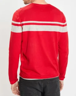 Homme Marc O'Polo Pulls^Pull à rayures rouge/gris