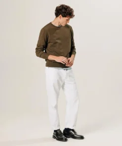 Homme Rodier Pulls^Pull Aaron 100% laine col rond marron écorce