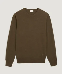 Homme Rodier Pulls^Pull Aaron 100% laine col rond marron écorce