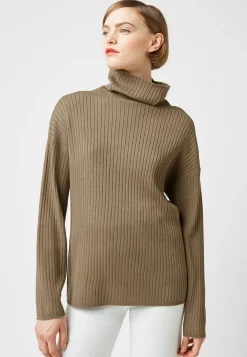 Pull Ada large col roulé marron camel-Rodier Online