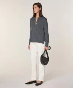 Femme Rodier Pulls^Pull Adija 100% Laine chaine col V gris foncé