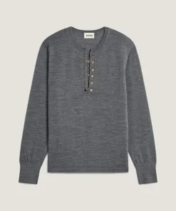Femme Rodier Pulls^Pull Adija 100% Laine chaine col V gris foncé