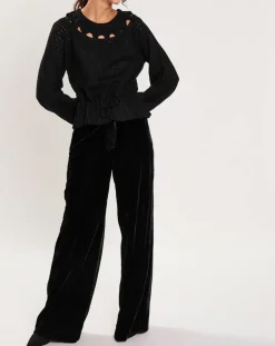 Femme Manoush Pulls^Pull ajouré Pointelle noir