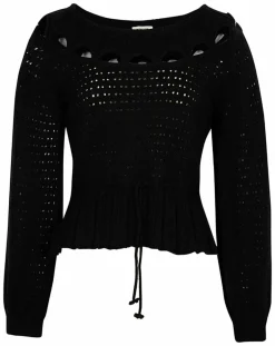 Femme Manoush Pulls^Pull ajouré Pointelle noir
